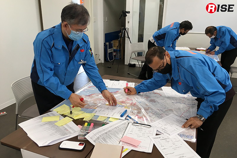 市役所では市災害対策本部図上訓練が行われた。